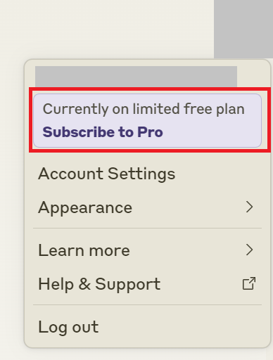 Subscrive to Proを選択し、有料版のClaude3への登録に進む